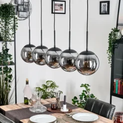 Gastor Suspension, Boule lumineuse, Suspension Fumé, 5 lumières