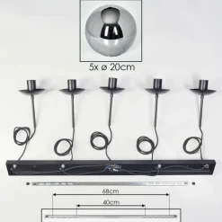 Gastor Suspension, Boule lumineuse, Suspension Fumé, 5 lumières