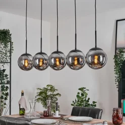 Gastor Suspension, Boule lumineuse, Suspension Fumé, 5 lumières