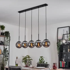 Gastor Suspension, Boule lumineuse, Suspension Fumé, 5 lumières