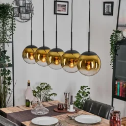 Gastor Suspension, Boule lumineuse, Suspension Or, Clair, 5 lumières