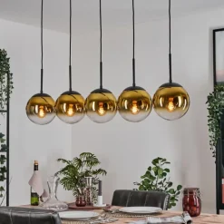 Gastor Suspension, Boule lumineuse, Suspension Or, Clair, 5 lumières