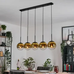 Gastor Suspension, Boule lumineuse, Suspension Or, Clair, 5 lumières