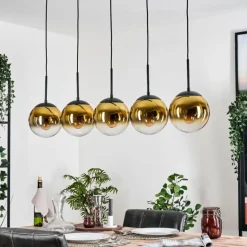 Gastor Suspension, Boule lumineuse, Suspension Or, Clair, 5 lumières