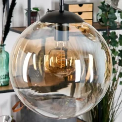 Gastor Suspension, Boule lumineuse, Suspension Ambre, Clair, 5 lumières