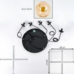 Gastor Suspension, Boule lumineuse, Suspension Ambre, 5 lumières