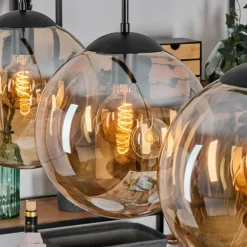 Gastor Suspension, Boule lumineuse, Suspension Ambre, 3 lumières