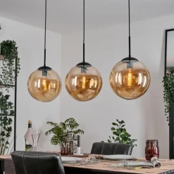 Gastor Suspension, Boule lumineuse, Suspension Ambre, 3 lumières
