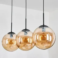 Gastor Suspension, Boule lumineuse, Suspension Ambre, 3 lumières
