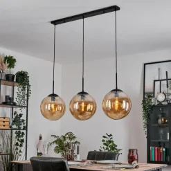 Gastor Suspension, Boule lumineuse, Suspension Ambre, 3 lumières