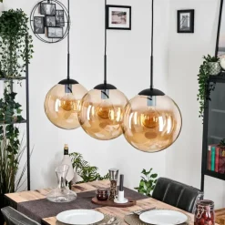 Gastor Suspension, Boule lumineuse, Suspension Ambre, 3 lumières