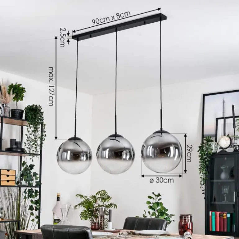 Gastor Suspension, Boule lumineuse, Suspension Clair, Fumé, 3 lumières