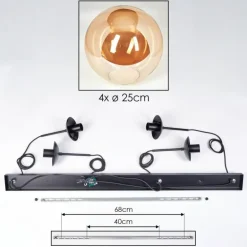 Gastor Suspension, Boule lumineuse, Suspension Ambre, 4 lumières