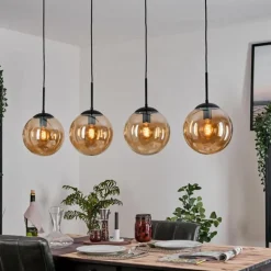 Gastor Suspension, Boule lumineuse, Suspension Ambre, 4 lumières