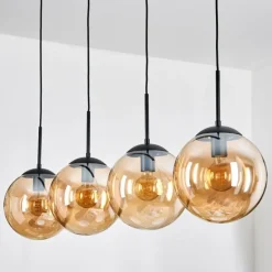 Gastor Suspension, Boule lumineuse, Suspension Ambre, 4 lumières