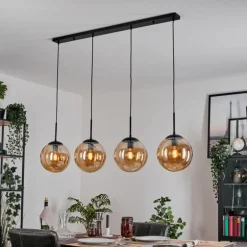 Gastor Suspension, Boule lumineuse, Suspension Ambre, 4 lumières