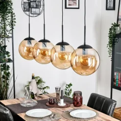 Gastor Suspension, Boule lumineuse, Suspension Ambre, 4 lumières