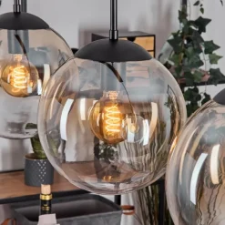 Gastor Suspension, Boule lumineuse, Suspension Ambre, Clair, 4 lumières