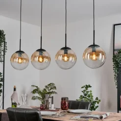 Gastor Suspension, Boule lumineuse, Suspension Ambre, Clair, 4 lumières