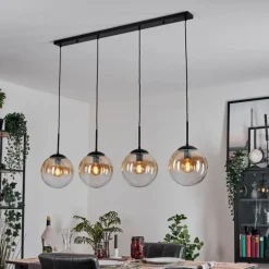 Gastor Suspension, Boule lumineuse, Suspension Ambre, Clair, 4 lumières