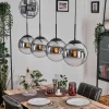 Gastor Suspension, Boule lumineuse, Suspension Chrome, Clair, Fumé, 4 lumières