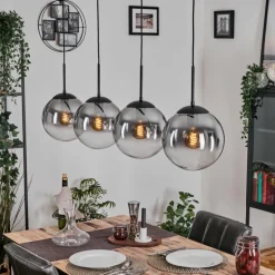 Gastor Suspension, Boule lumineuse, Suspension Clair, Fumé, 4 lumières