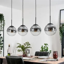 Gastor Suspension, Boule lumineuse, Suspension Clair, Fumé, 4 lumières