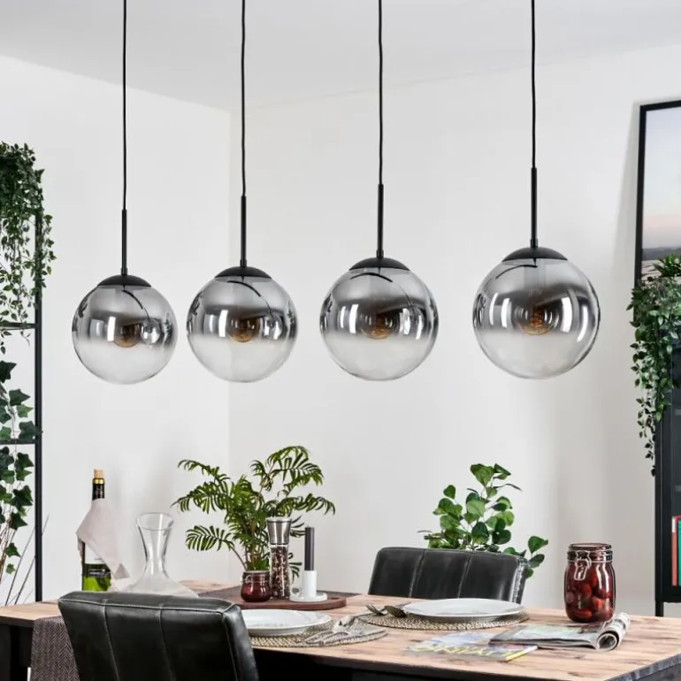 Gastor Suspension, Boule lumineuse, Suspension Clair, Fumé, 4 lumières