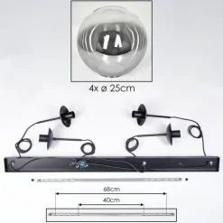 Gastor Suspension, Boule lumineuse, Suspension Clair, Fumé, 4 lumières