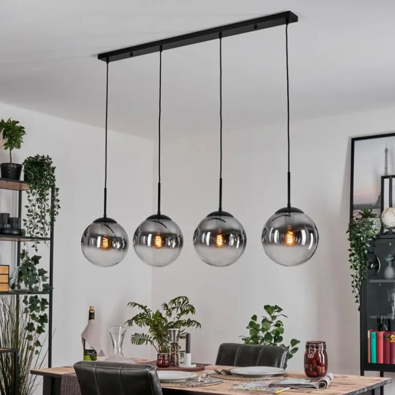 Gastor Suspension, Boule lumineuse, Suspension Clair, Fumé, 4 lumières