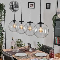 Gastor Suspension, Boule lumineuse, Suspension Clair, 4 lumières