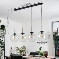 Gastor Suspension, Boule lumineuse, Suspension Clair, 4 lumières
