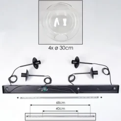 Gastor Suspension, Boule lumineuse, Suspension Clair, 4 lumières