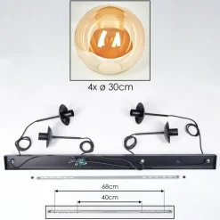 Gastor Suspension, Boule lumineuse, Suspension Ambre, 4 lumières