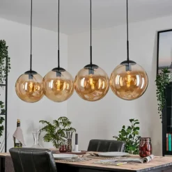 Gastor Suspension, Boule lumineuse, Suspension Ambre, 4 lumières