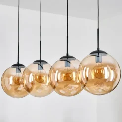 Gastor Suspension, Boule lumineuse, Suspension Ambre, 4 lumières