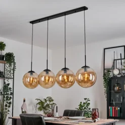 Gastor Suspension, Boule lumineuse, Suspension Ambre, 4 lumières
