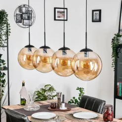 Gastor Suspension, Boule lumineuse, Suspension Ambre, 4 lumières