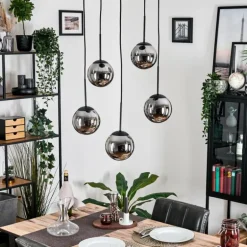 Gastor Suspension, Boule lumineuse, Suspension Fumé, 5 lumières