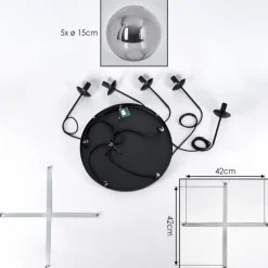 Gastor Suspension, Boule lumineuse, Suspension Fumé, 5 lumières