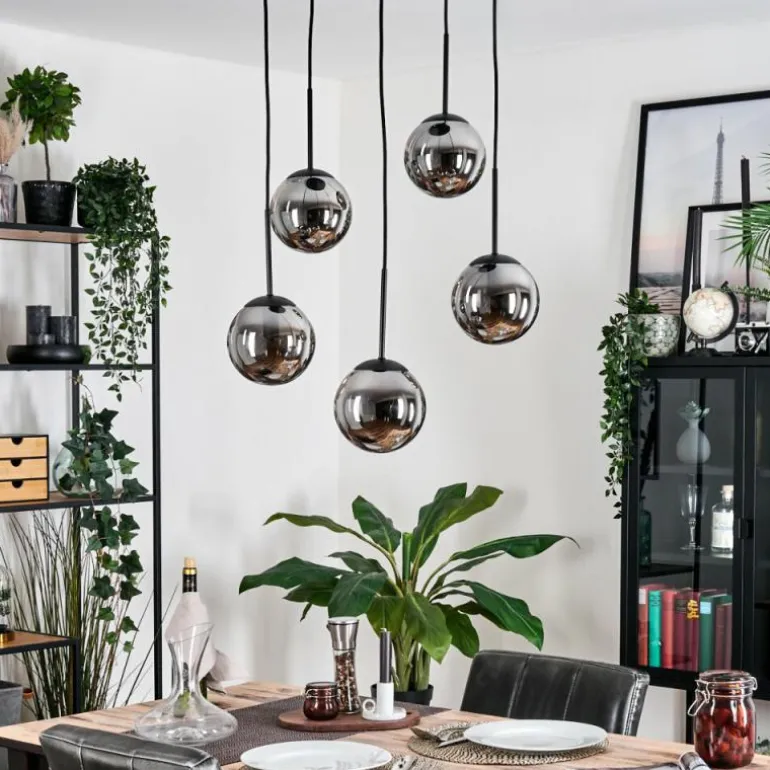 Gastor Suspension, Boule lumineuse, Suspension Fumé, 5 lumières