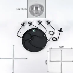 Gastor Suspension, Boule lumineuse, Suspension Clair, Fumé, 5 lumières