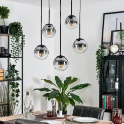 Gastor Suspension, Boule lumineuse, Suspension Clair, Fumé, 5 lumières