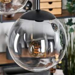 Gastor Suspension, Boule lumineuse, Suspension Ambre, Clair, Fumé, 5 lumières
