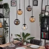 Gastor Suspension, Boule lumineuse, Suspension Ambre, Clair, Fumé, 5 lumières