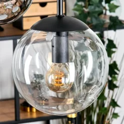 Gastor Suspension, Boule lumineuse, Suspension Ambre, Clair, Fumé, 5 lumières