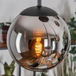 Gastor Suspension, Boule lumineuse, Suspension Chrome, Fumé, 5 lumières