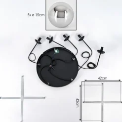 Gastor Suspension, Boule lumineuse, Suspension Chrome, Fumé, 5 lumières