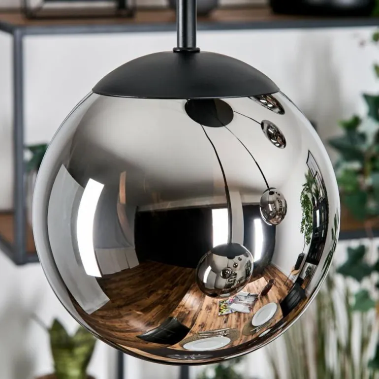 Gastor Suspension, Boule lumineuse, Suspension Chrome, Fumé, 5 lumières