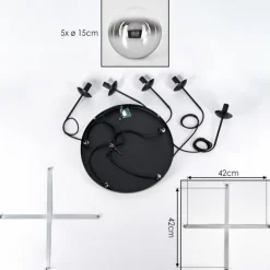 Gastor Suspension, Boule lumineuse, Suspension Chrome, Clair, Fumé, 5 lumières